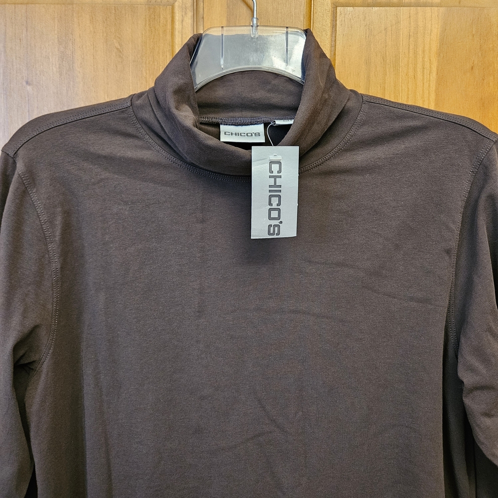 Chico's Chocolate Turtle Neck Top